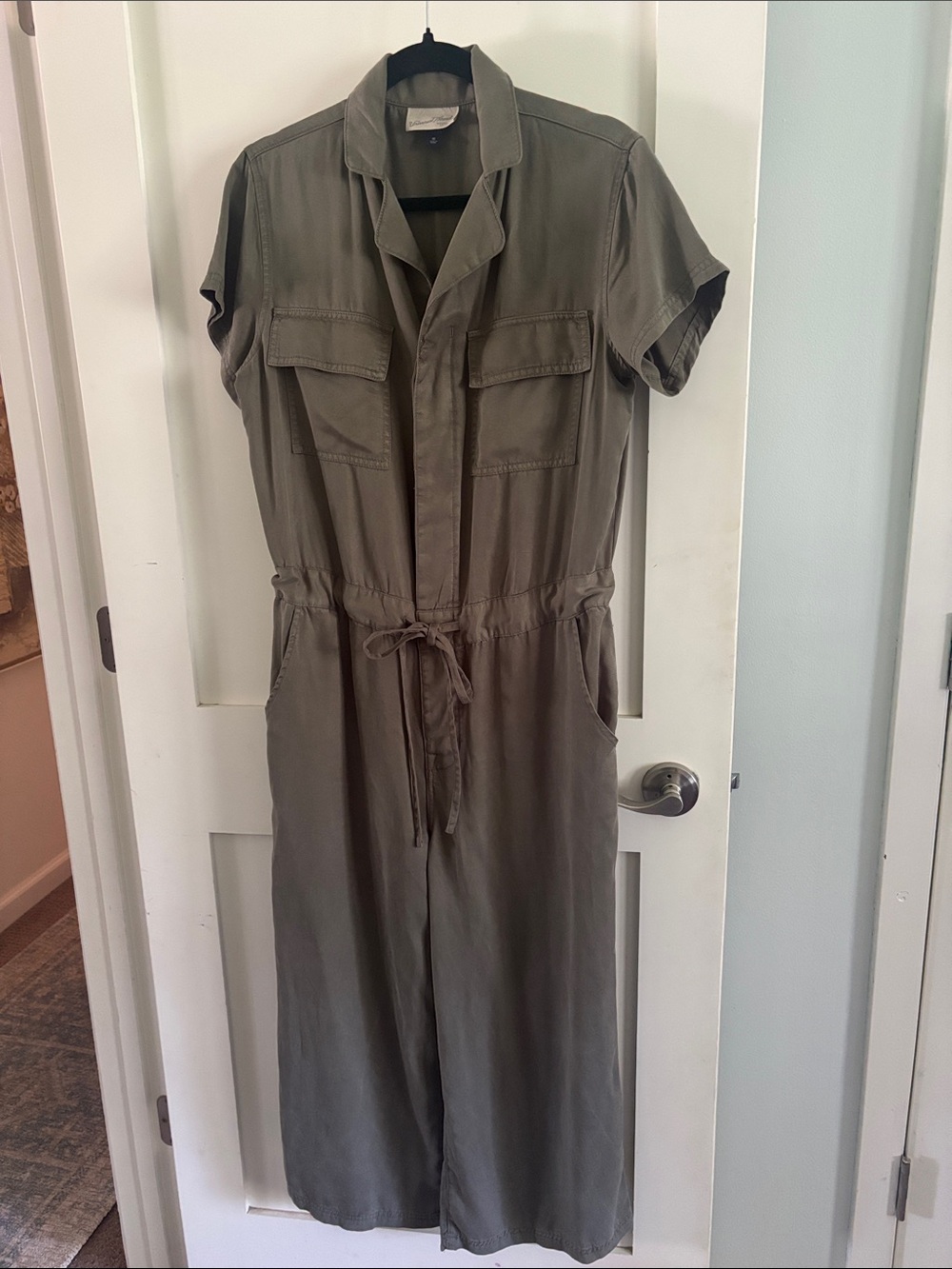 Universal Thread Olive Green Short-Sleeve Utility Jumpsuit